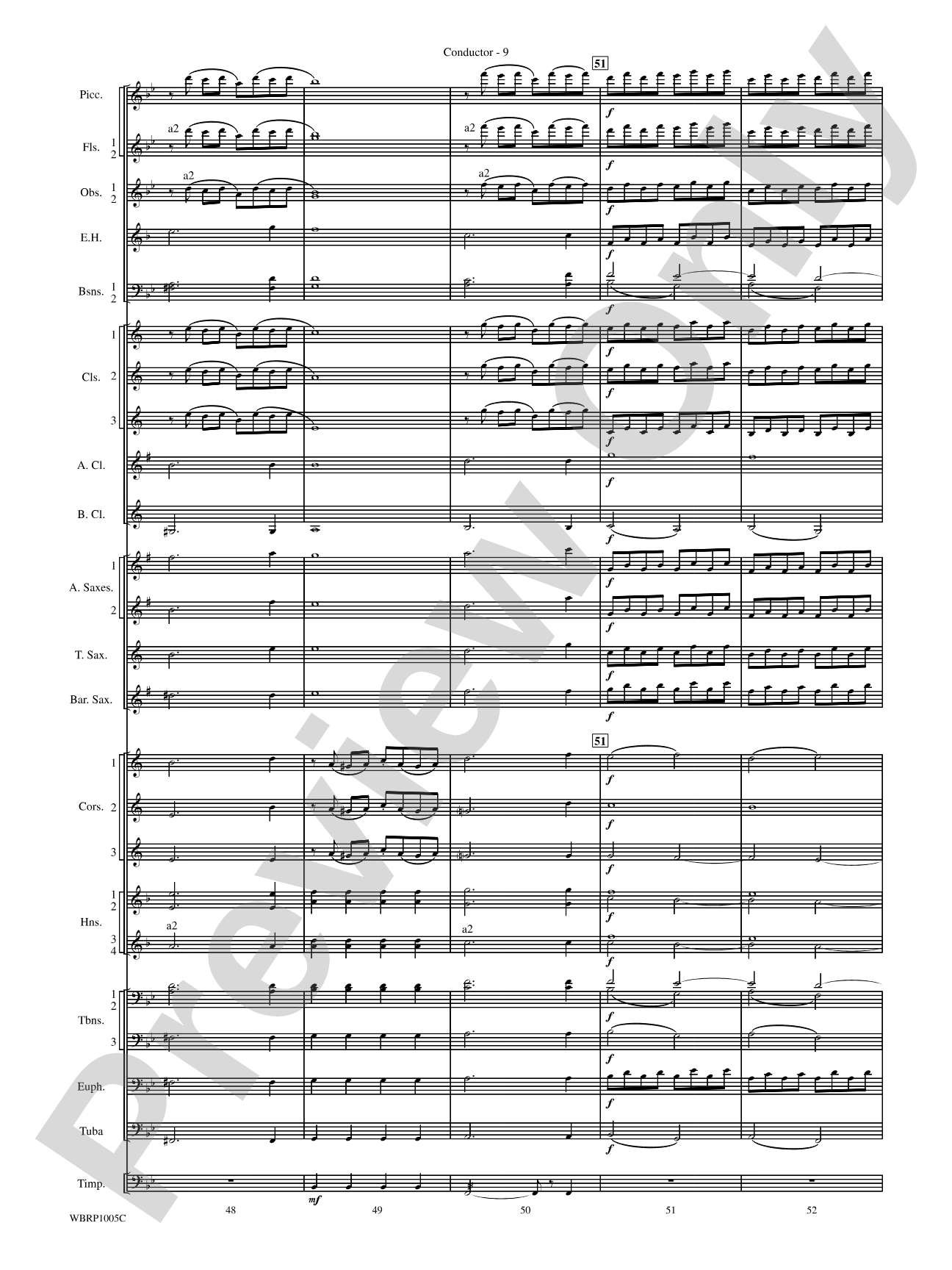 Prelude and Fugue in B-Flat Major: Concert Band Conductor Score & Parts