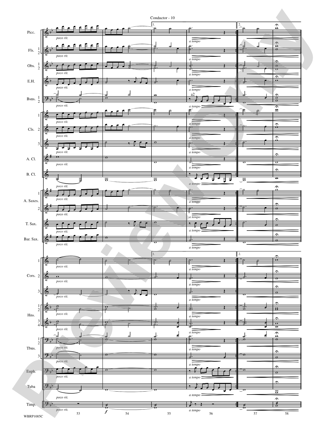 Prelude and Fugue in B-Flat Major: Concert Band Conductor Score & Parts