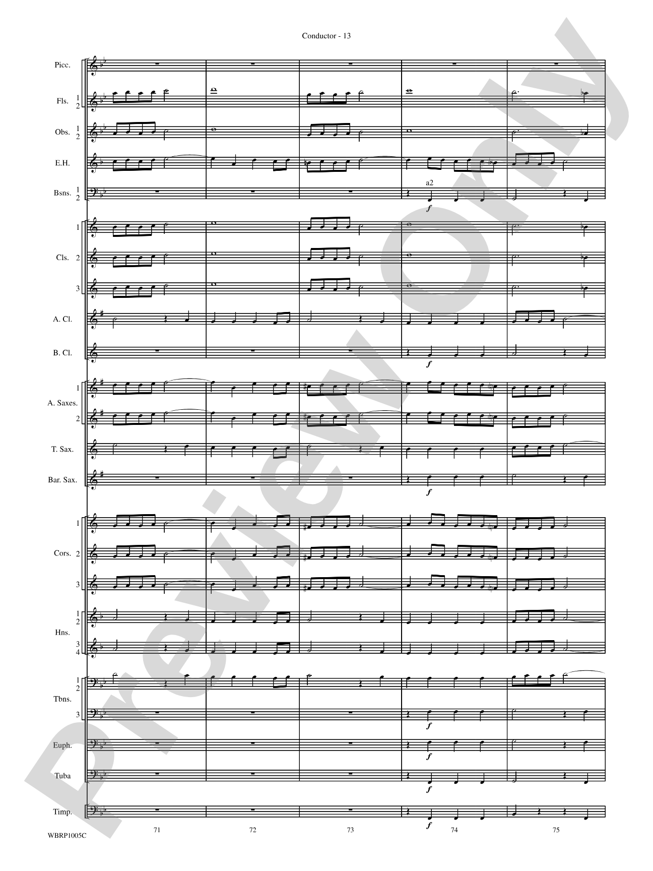 Prelude and Fugue in B-Flat Major: Concert Band Conductor Score & Parts