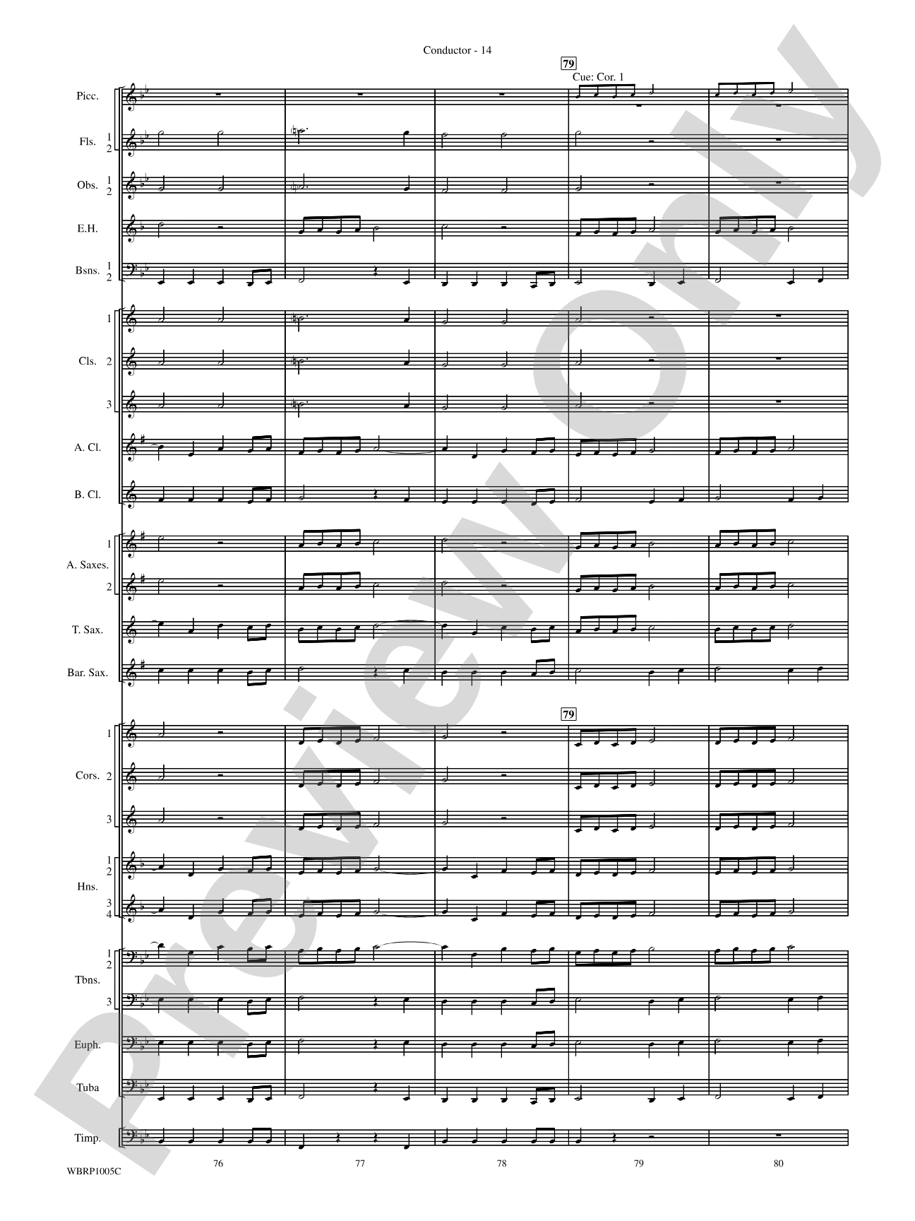 Prelude and Fugue in B-Flat Major: Concert Band Conductor Score & Parts