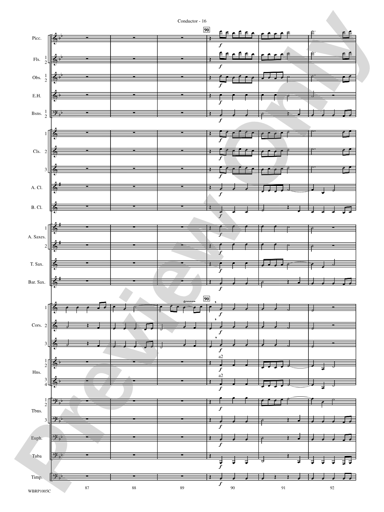 Prelude and Fugue in B-Flat Major: Concert Band Conductor Score & Parts
