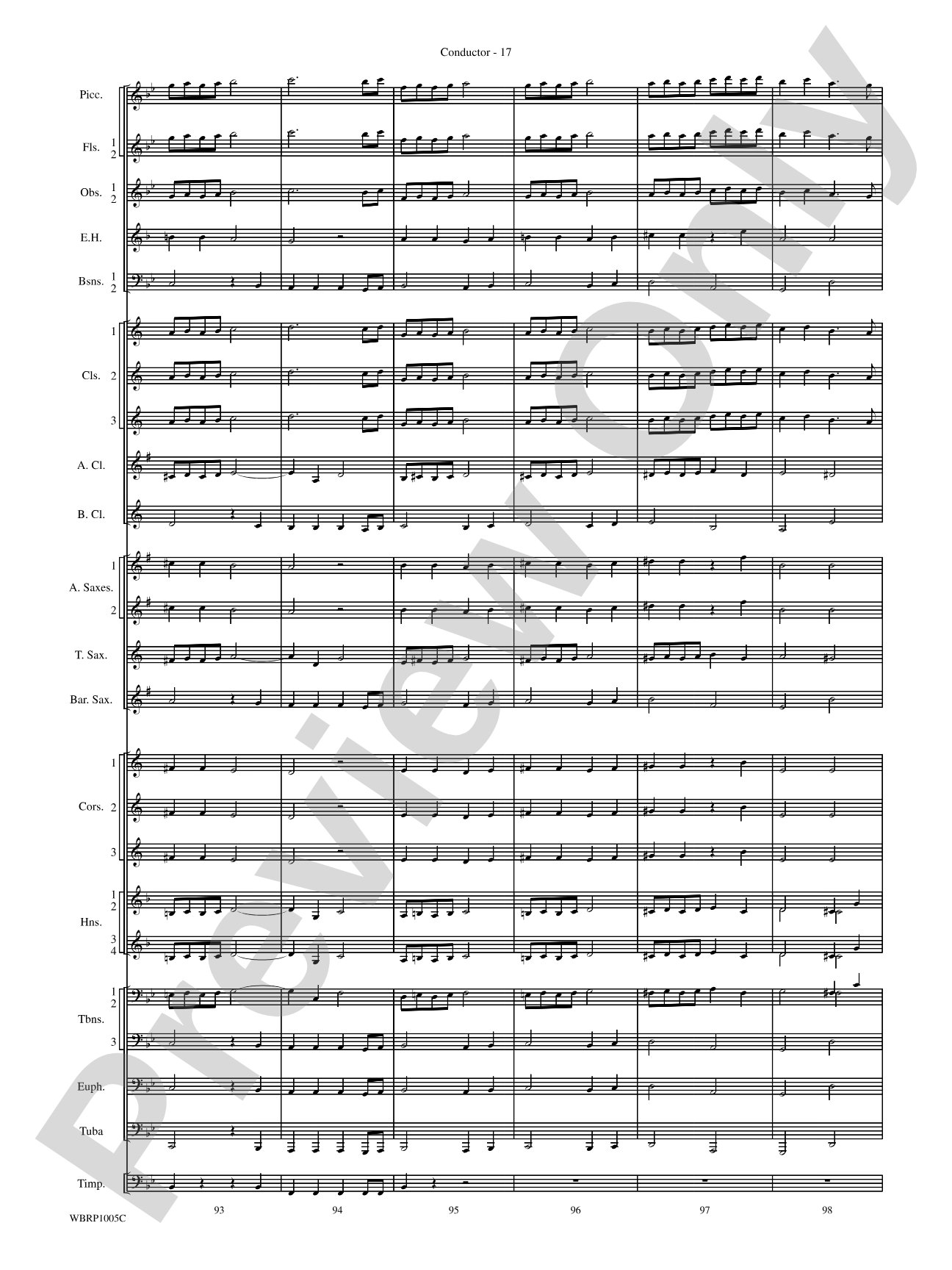 Prelude and Fugue in B-Flat Major: Concert Band Conductor Score & Parts