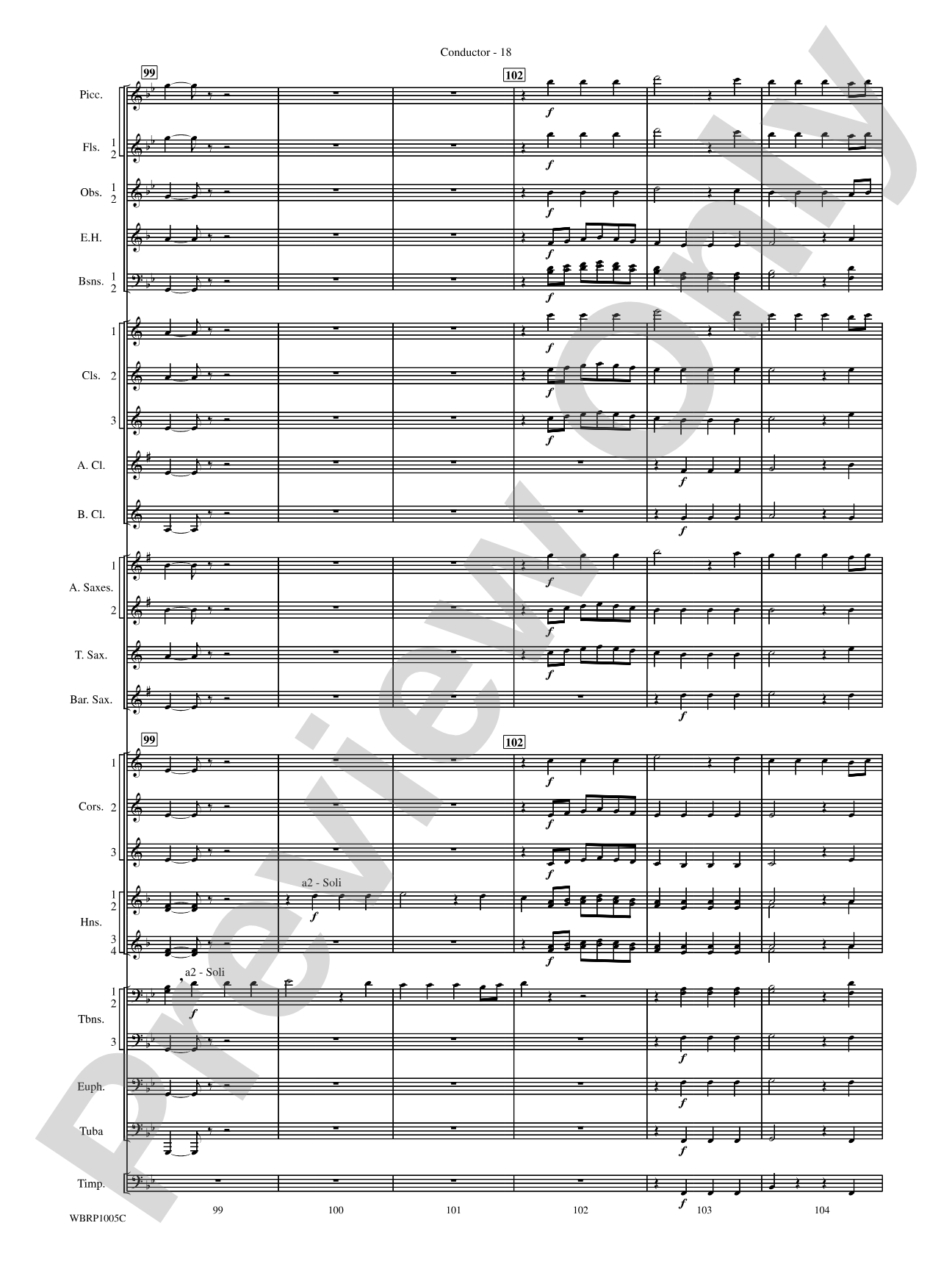 Prelude and Fugue in B-Flat Major: Concert Band Conductor Score & Parts