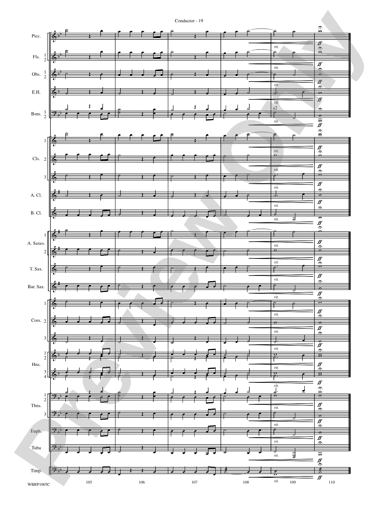 Prelude and Fugue in B-Flat Major: Concert Band Conductor Score & Parts