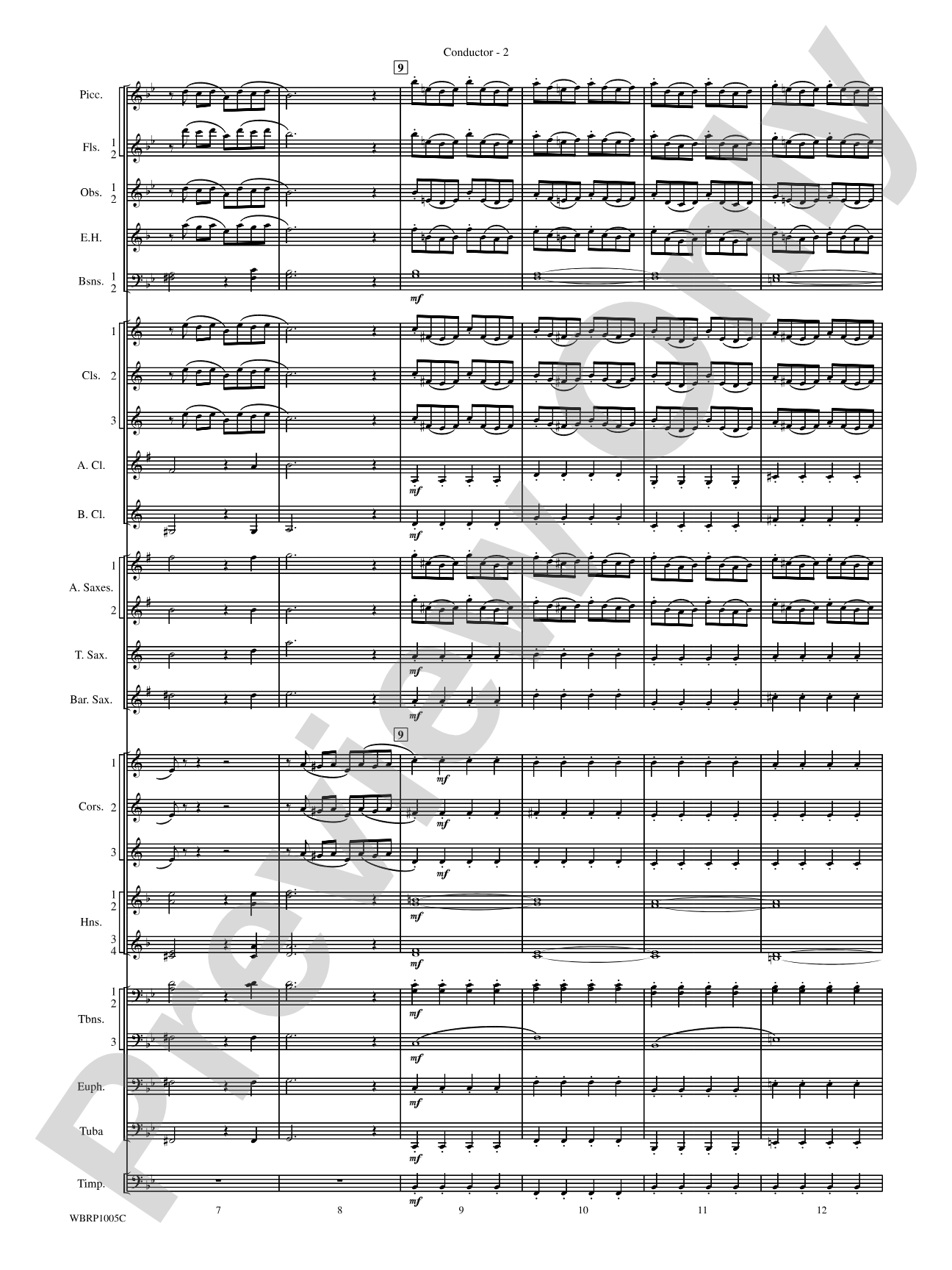 Prelude and Fugue in B-Flat Major: Concert Band Conductor Score & Parts