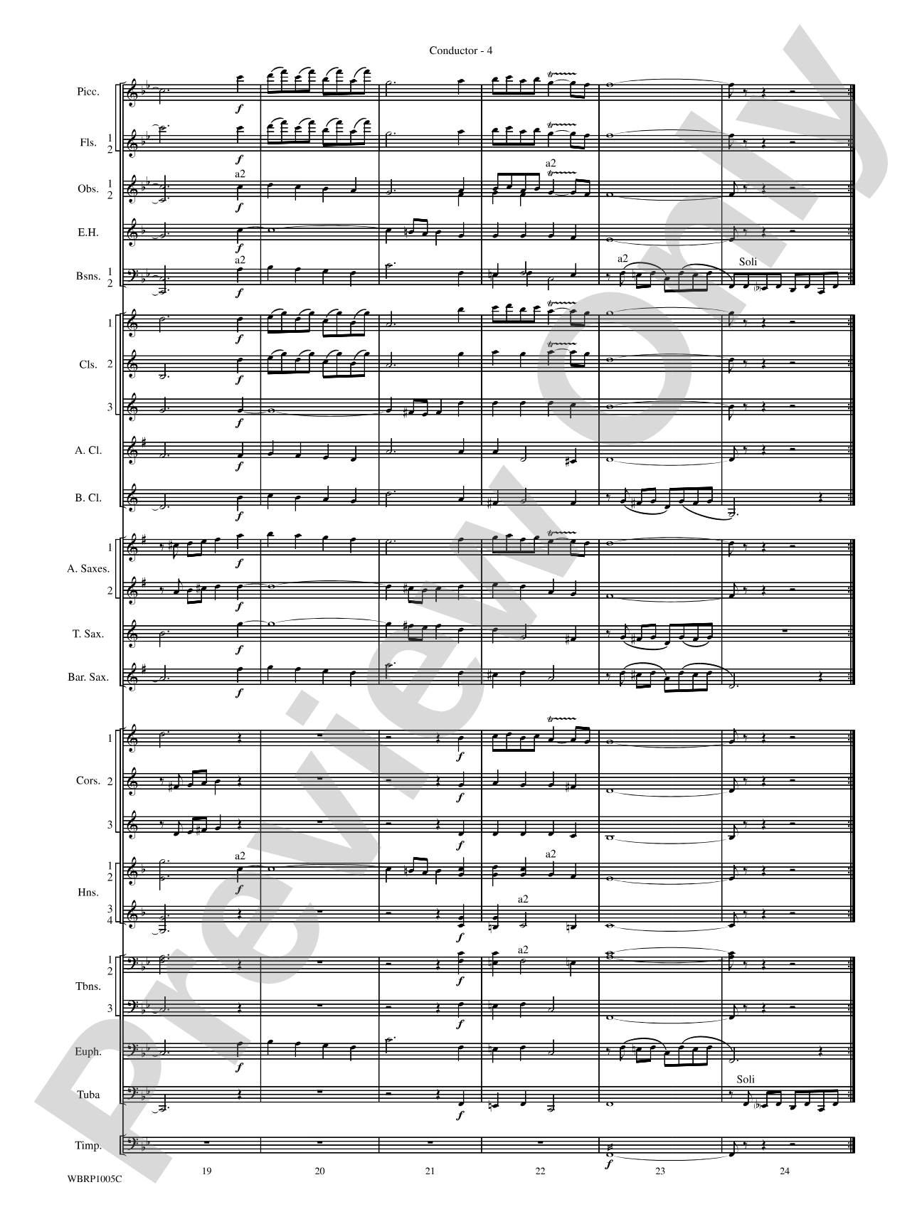 Prelude and Fugue in B-Flat Major: Concert Band Conductor Score & Parts