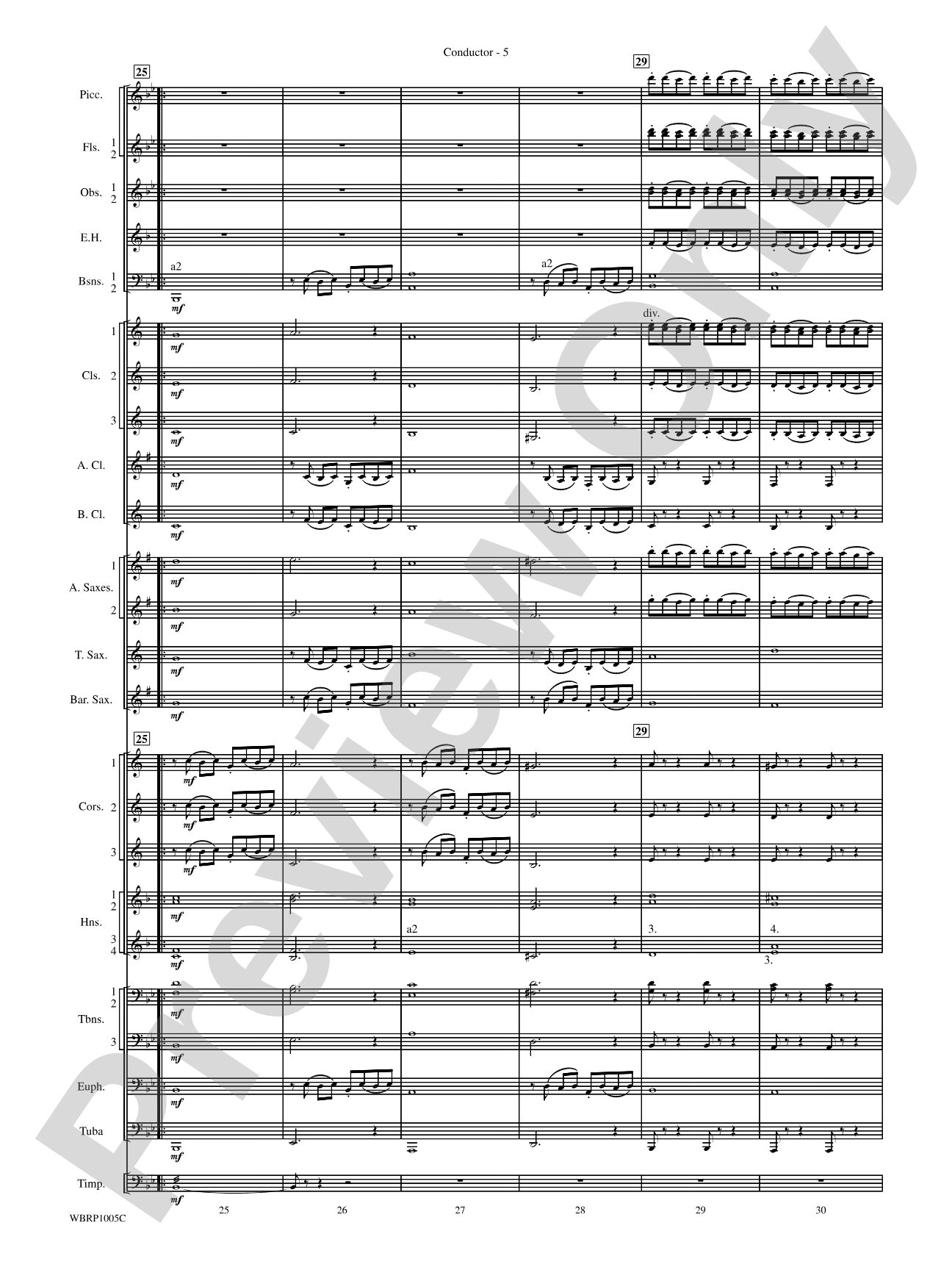 Prelude and Fugue in B-Flat Major: Concert Band Conductor Score & Parts