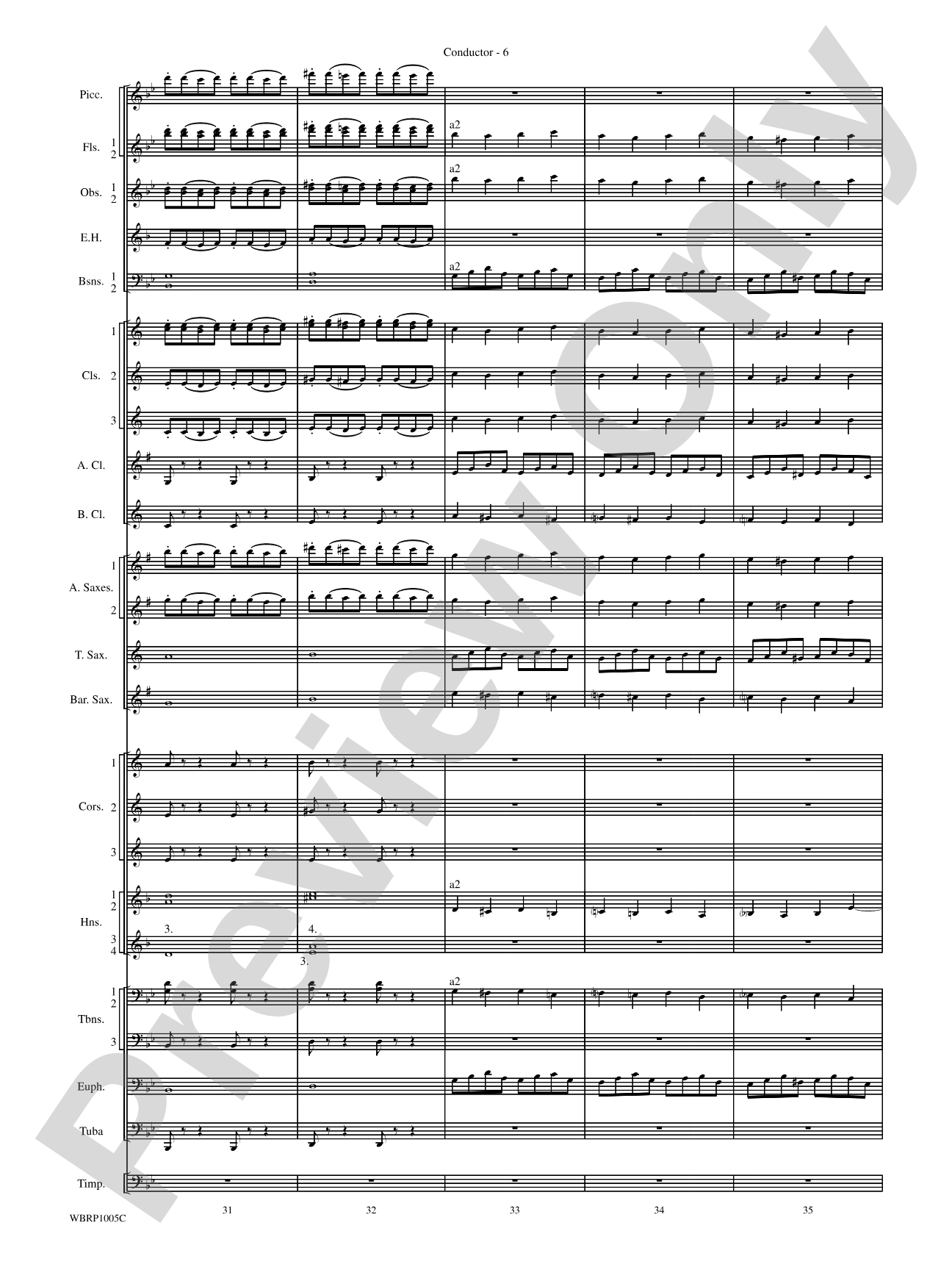 Prelude and Fugue in B-Flat Major: Concert Band Conductor Score & Parts
