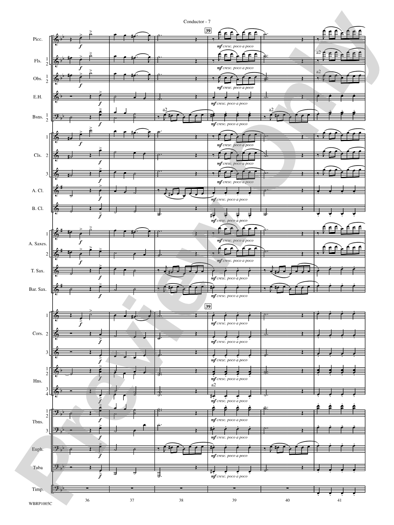 Prelude and Fugue in B-Flat Major: Concert Band Conductor Score & Parts