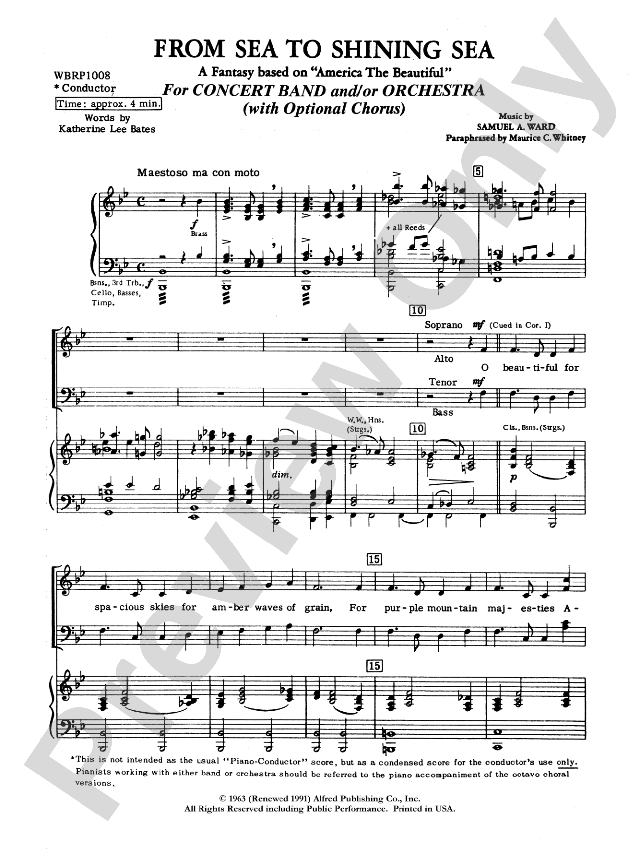 From Sea to Shining Sea (A Fantasy Based on "America the Beautiful"): String Orchestra Conductor Score