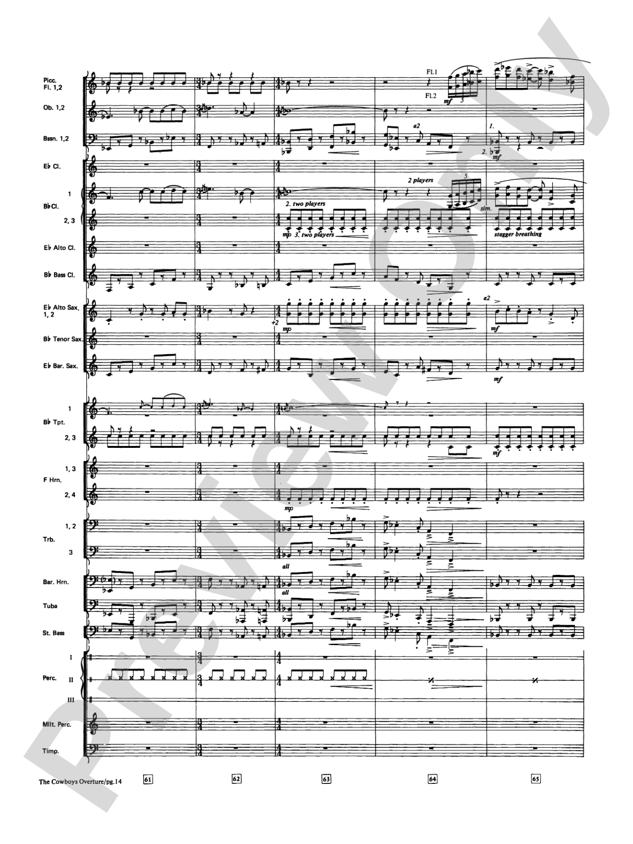 The Cowboys: Concert Band Conductor Score & Parts