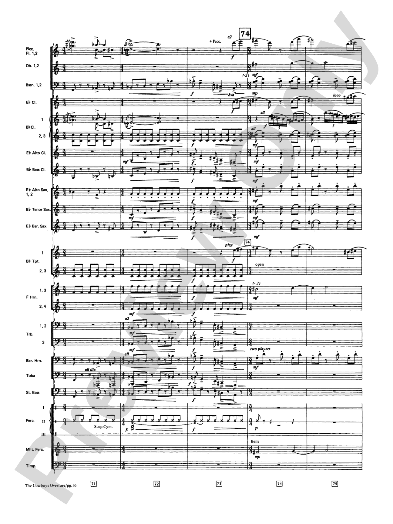 The Cowboys: Concert Band Conductor Score & Parts