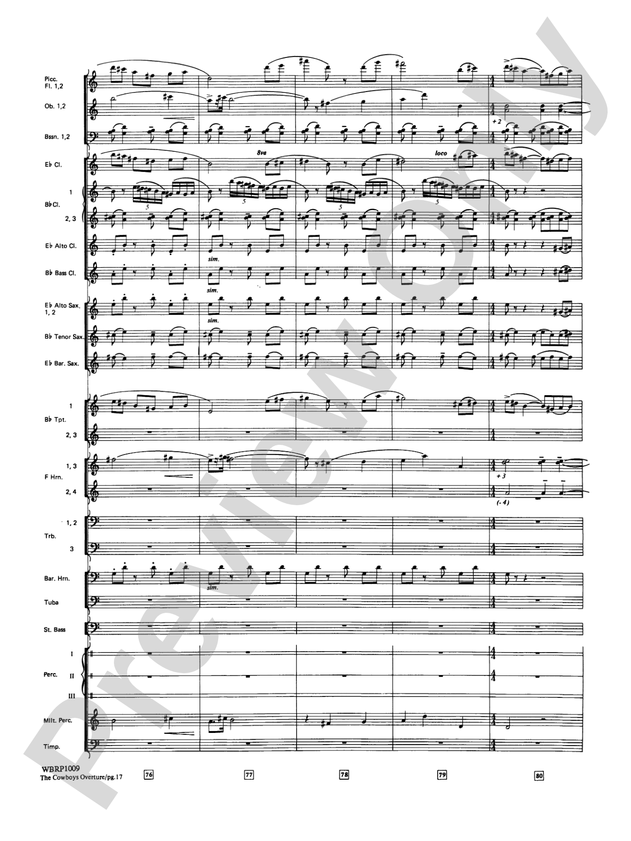 The Cowboys: Concert Band Conductor Score & Parts