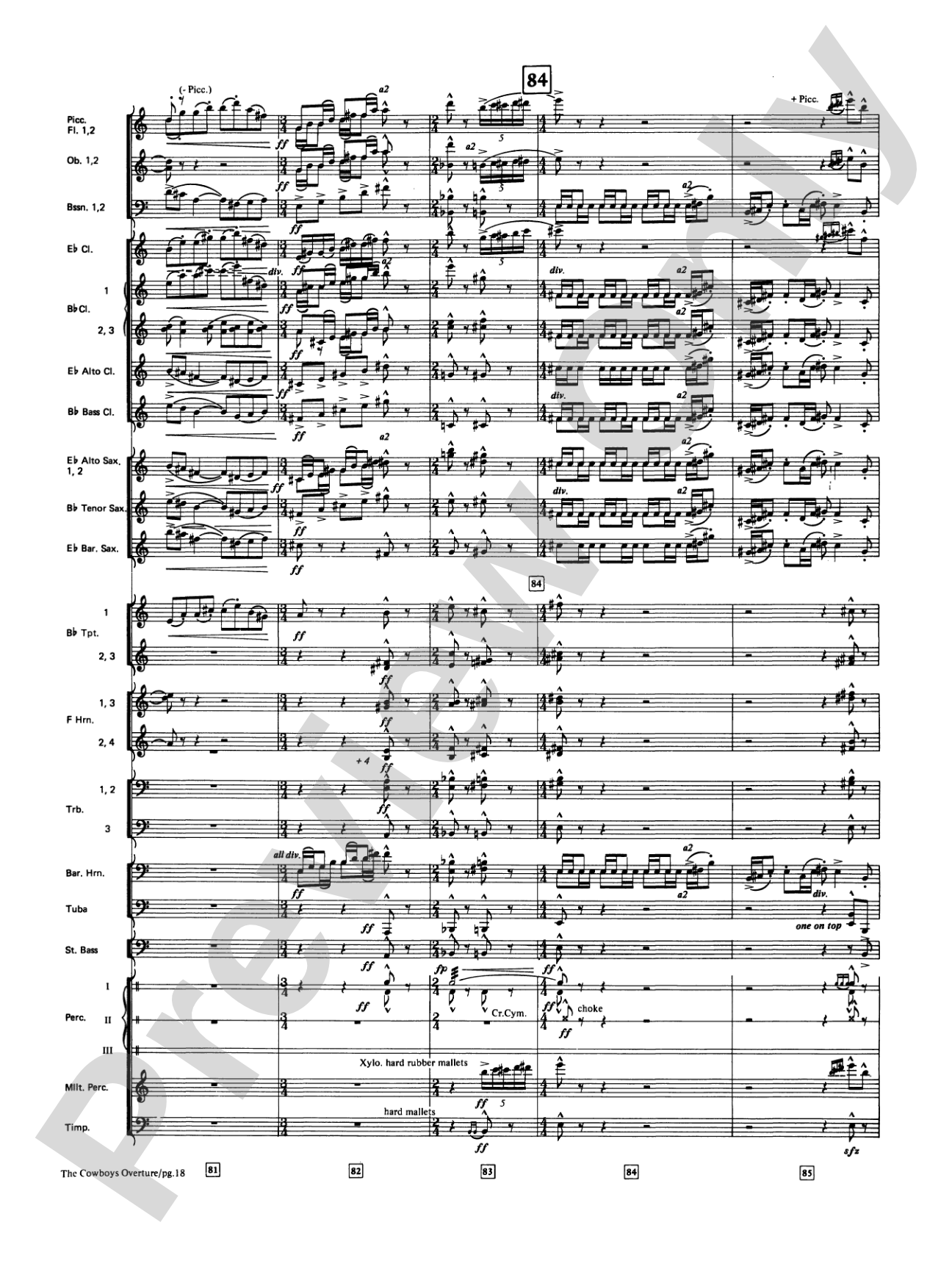 The Cowboys: Concert Band Conductor Score & Parts