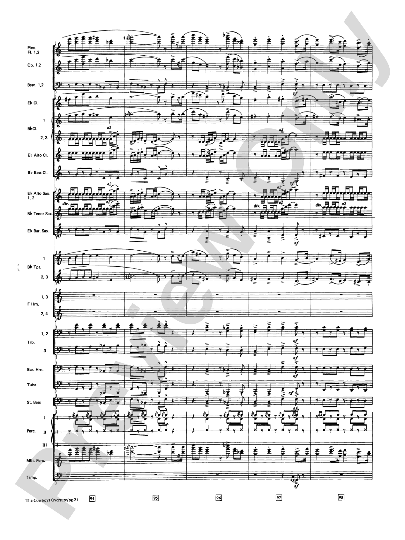 The Cowboys: Concert Band Conductor Score & Parts