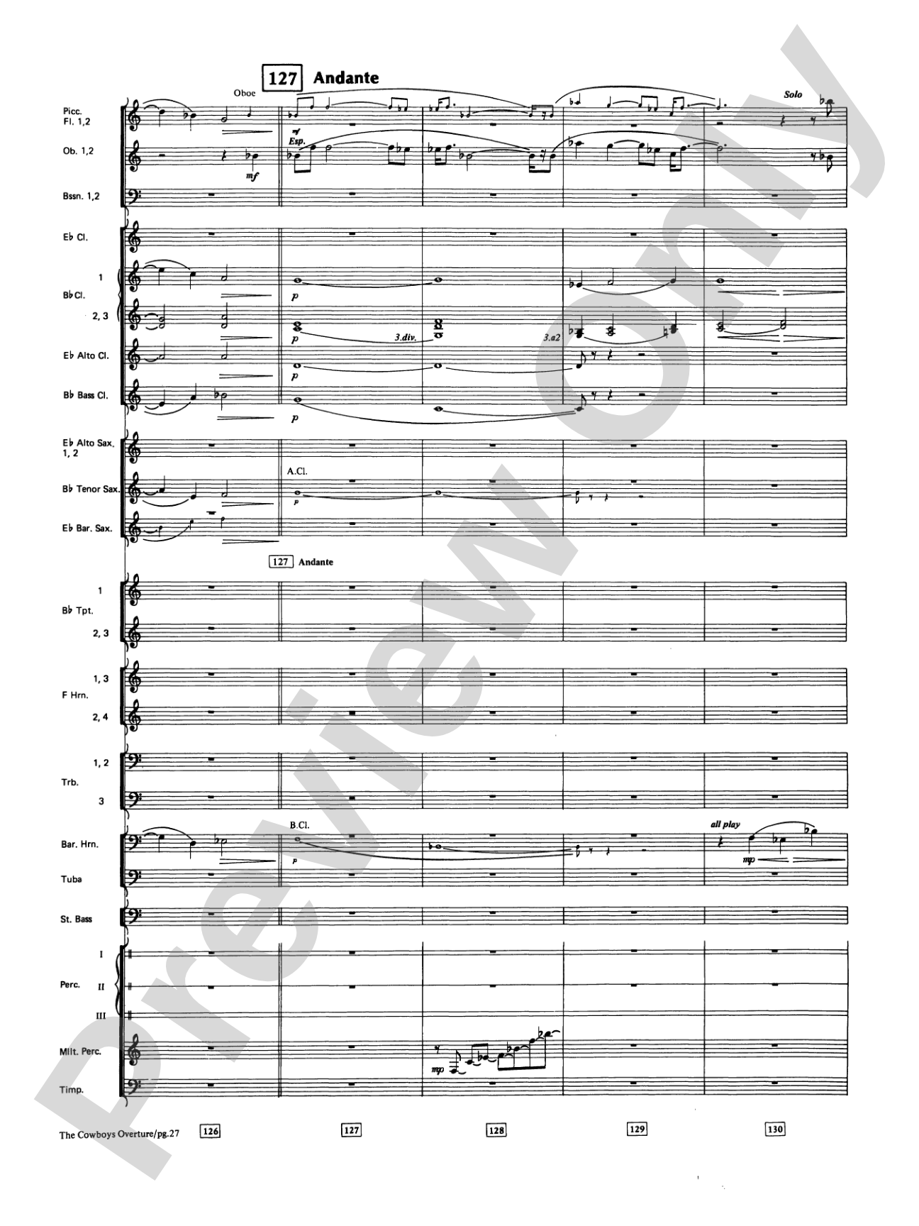 The Cowboys: Concert Band Conductor Score & Parts
