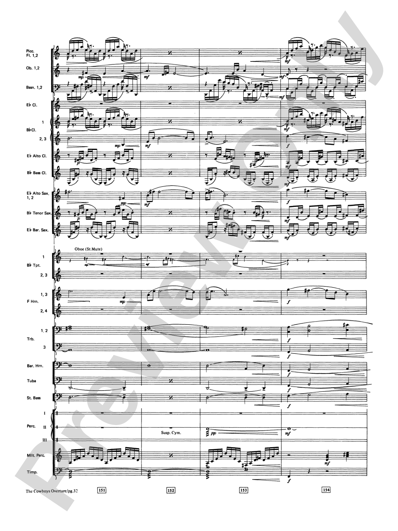 The Cowboys: Concert Band Conductor Score & Parts