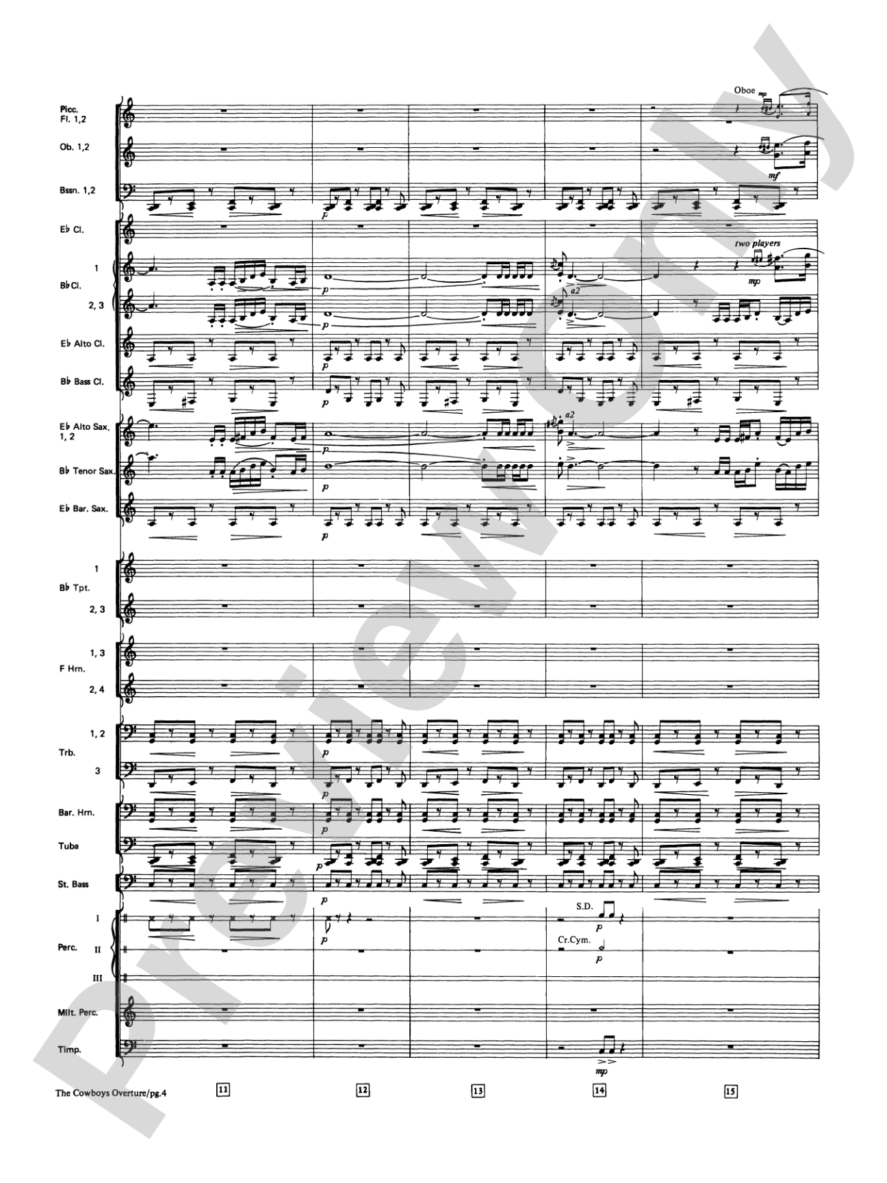 The Cowboys: Concert Band Conductor Score & Parts