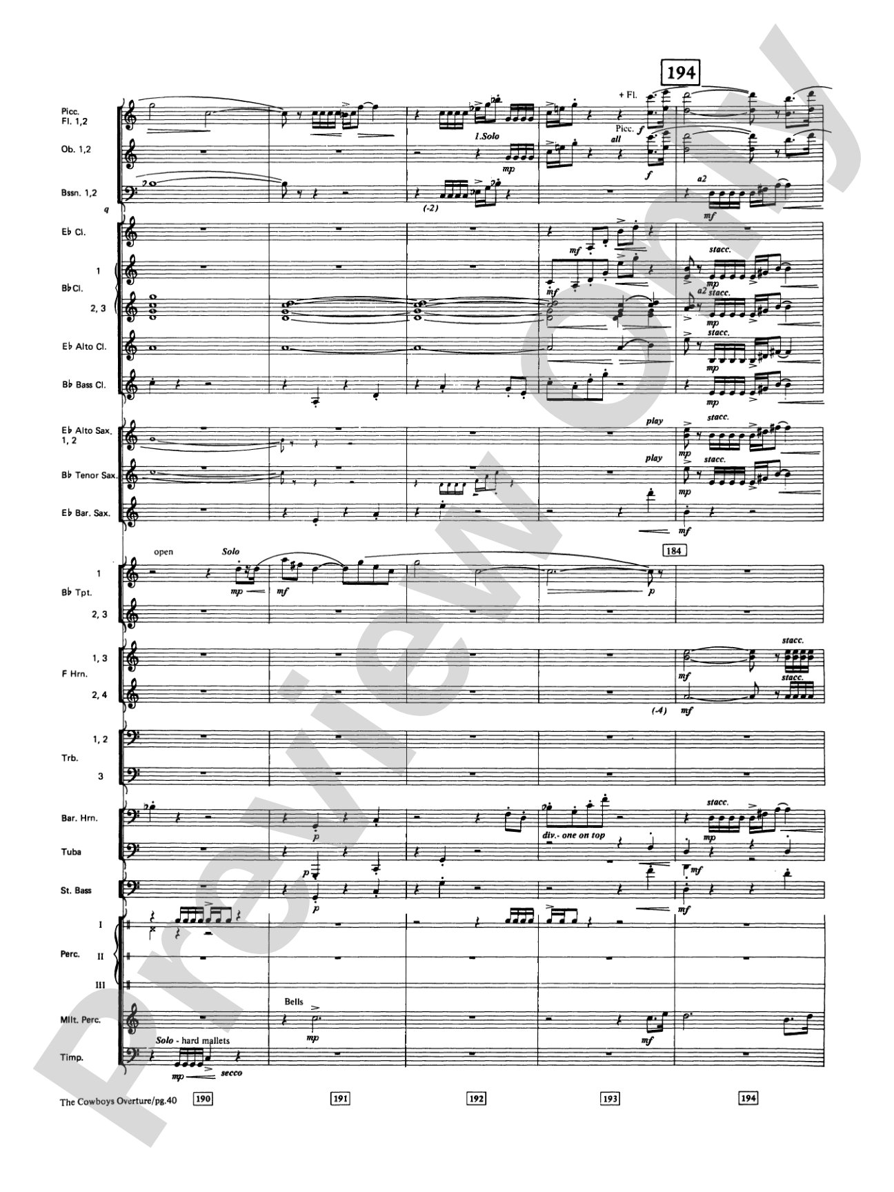 The Cowboys: Concert Band Conductor Score & Parts