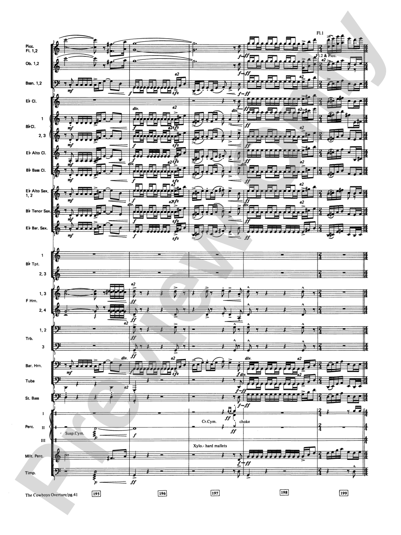 The Cowboys: Concert Band Conductor Score & Parts