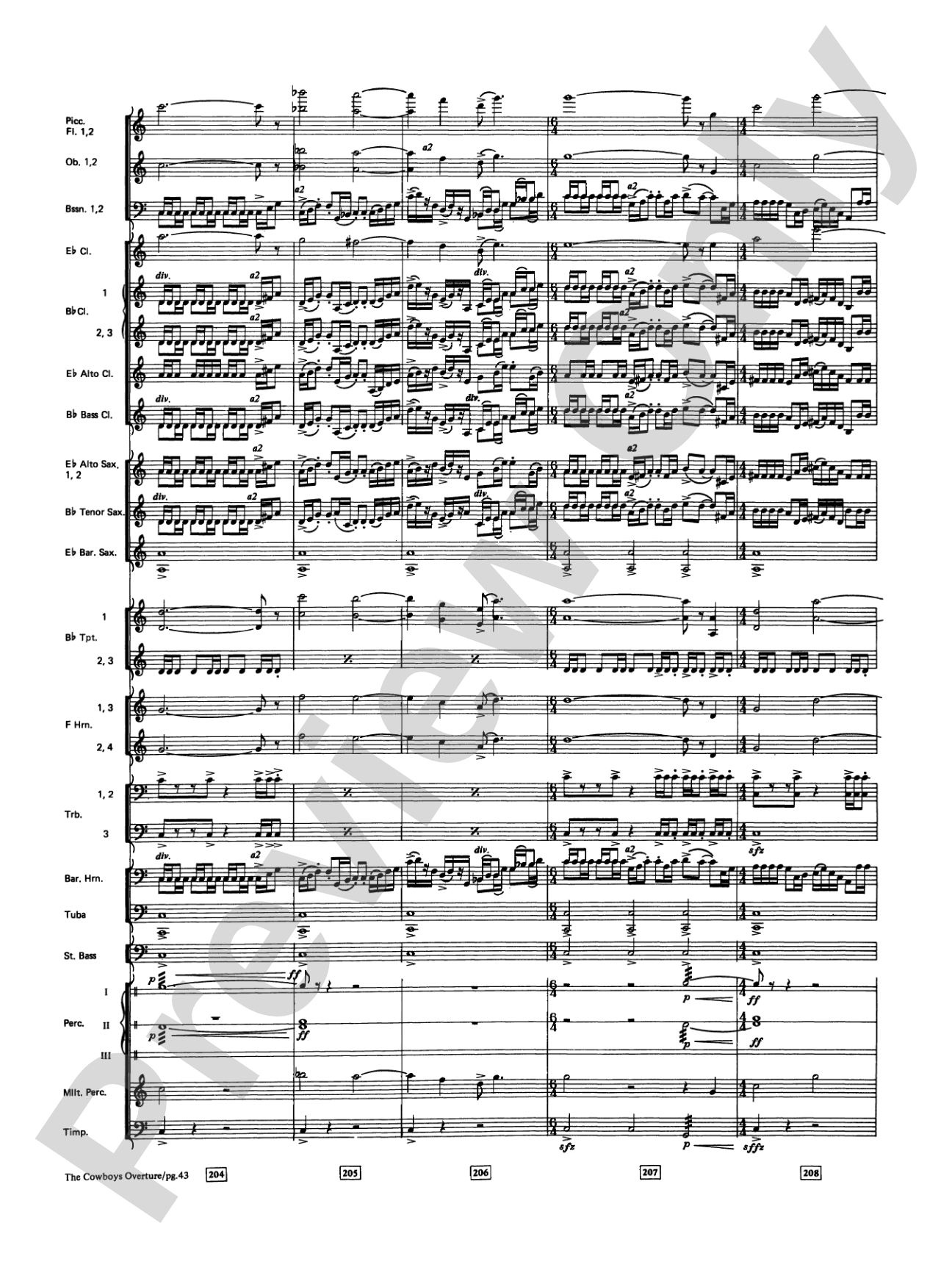 The Cowboys: Concert Band Conductor Score & Parts