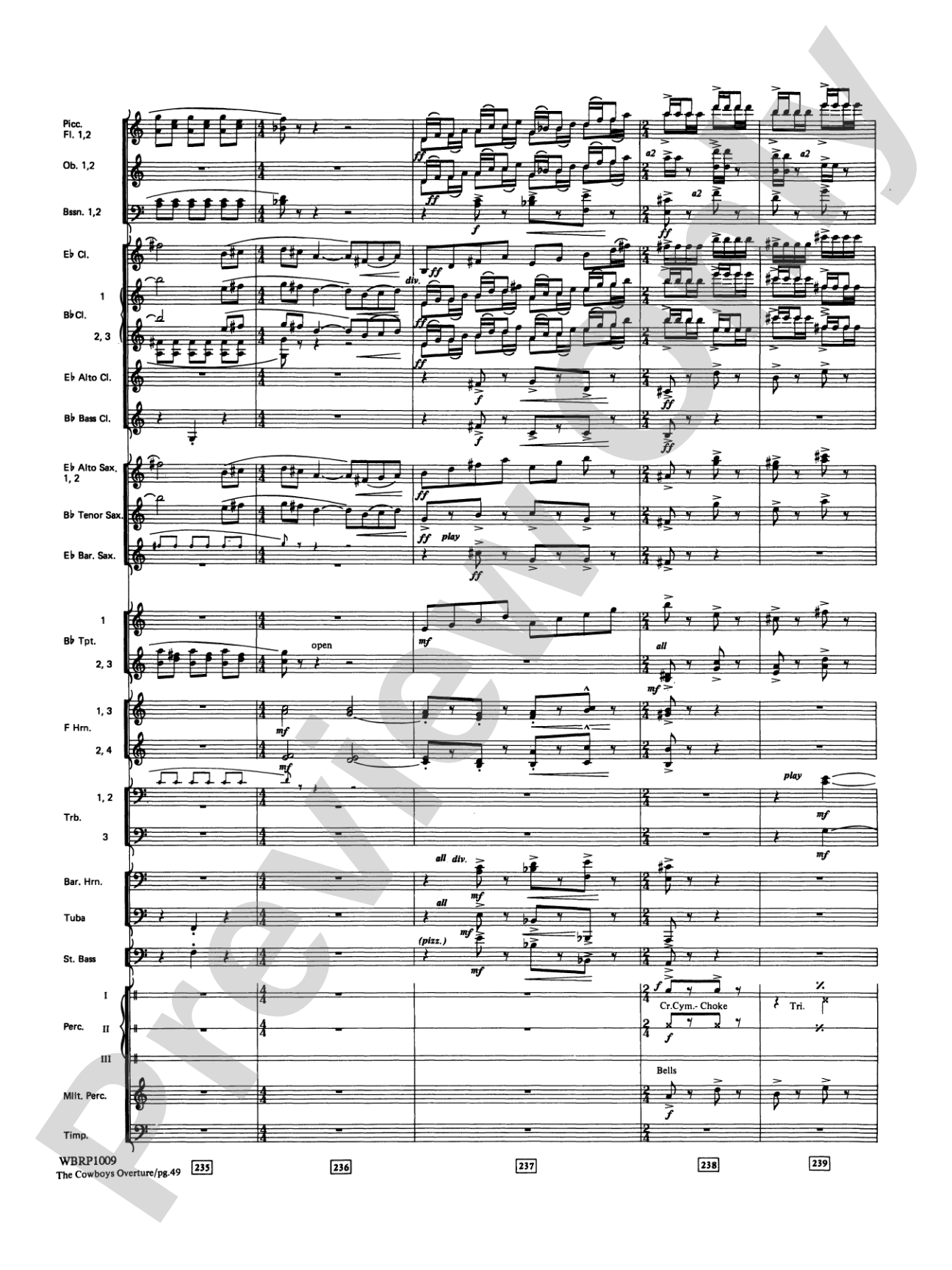 The Cowboys: Concert Band Conductor Score & Parts