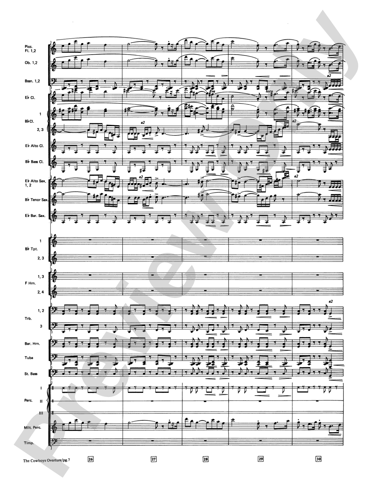 The Cowboys: Concert Band Conductor Score & Parts