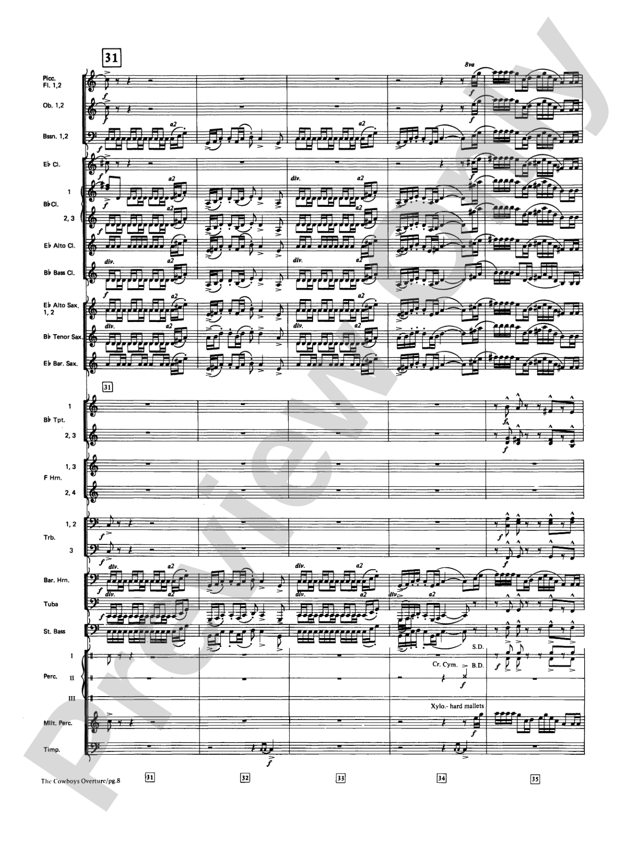 The Cowboys: Concert Band Conductor Score & Parts