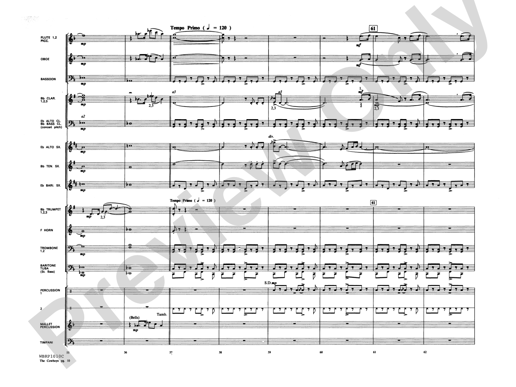 The Cowboys: Concert Band Conductor Score & Parts