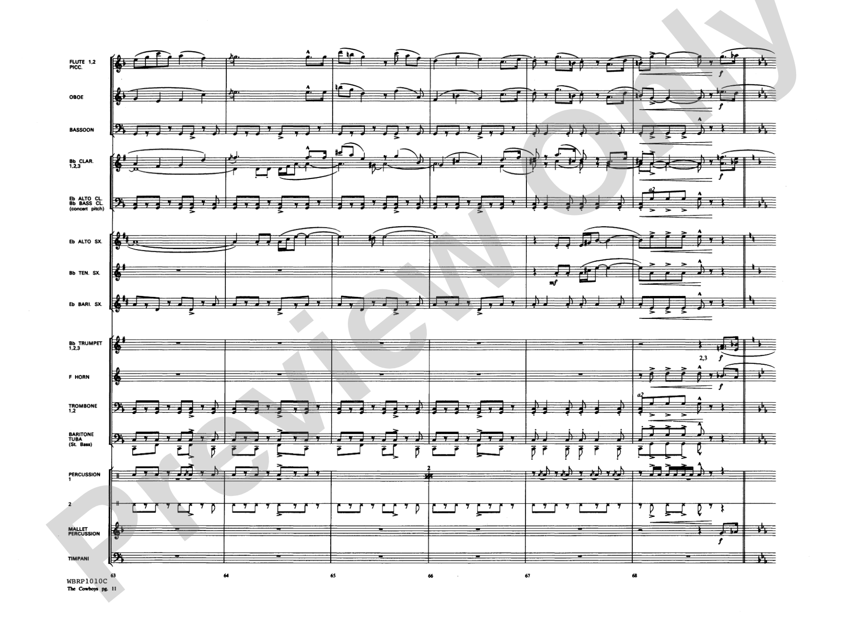The Cowboys: Concert Band Conductor Score & Parts