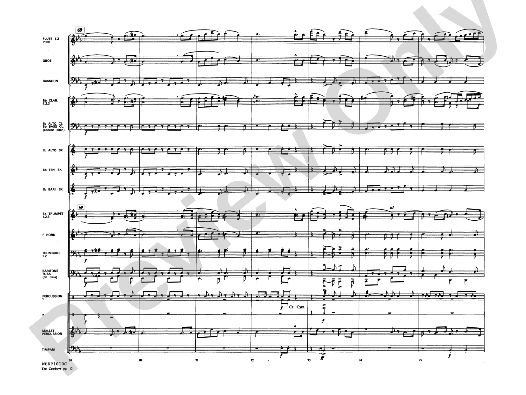 The Cowboys: Concert Band Conductor Score & Parts