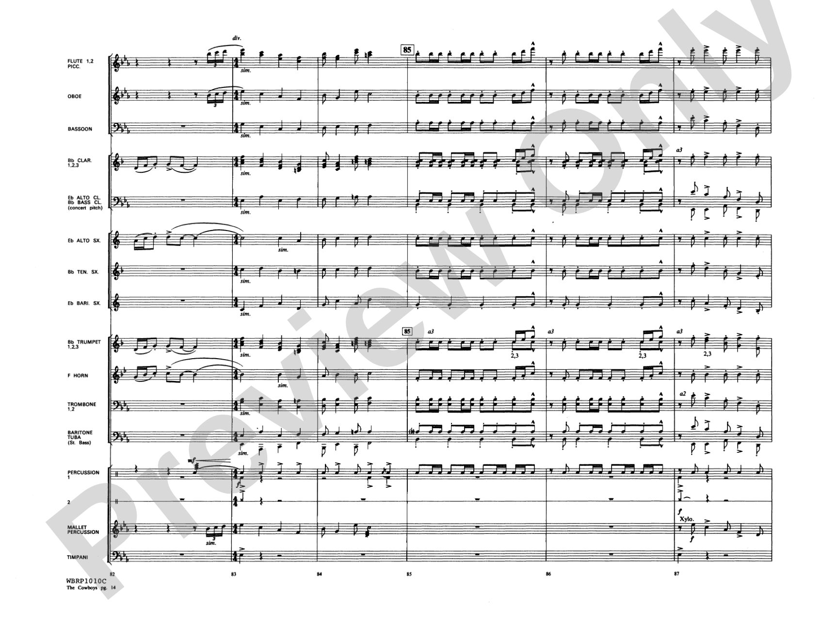 The Cowboys: Concert Band Conductor Score & Parts