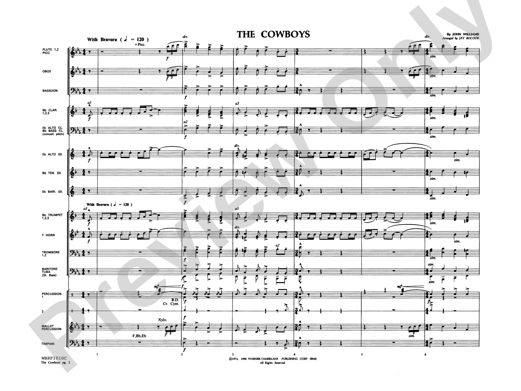 The Cowboys: Concert Band Conductor Score & Parts