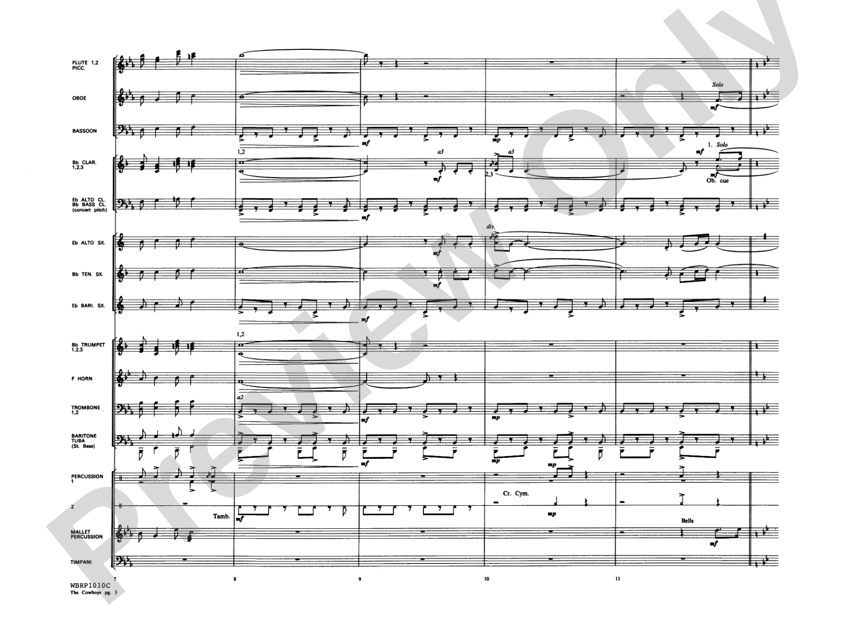 The Cowboys: Concert Band Conductor Score & Parts