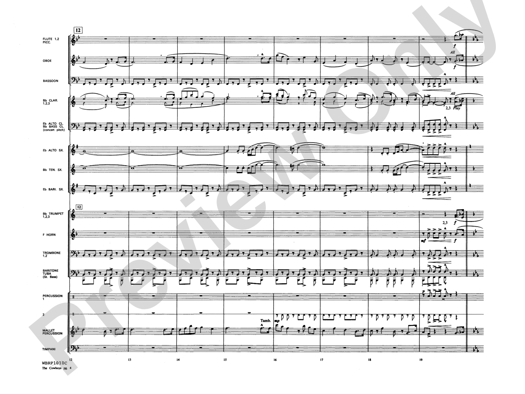 The Cowboys: Concert Band Conductor Score & Parts