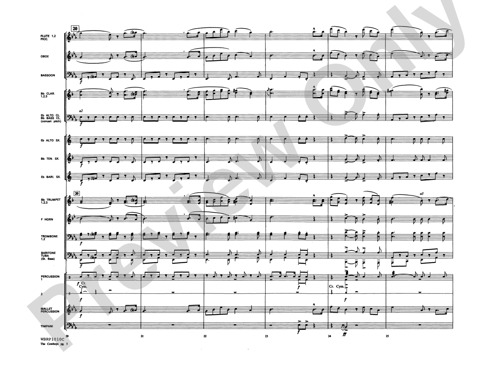 The Cowboys: Concert Band Conductor Score & Parts