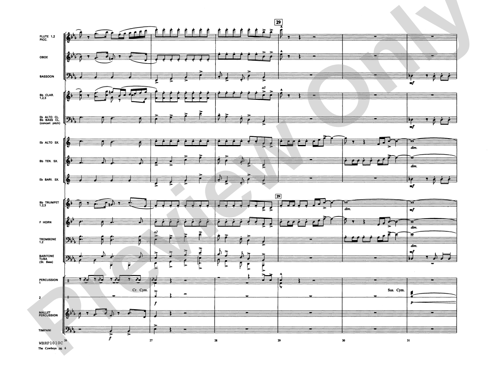 The Cowboys: Concert Band Conductor Score & Parts