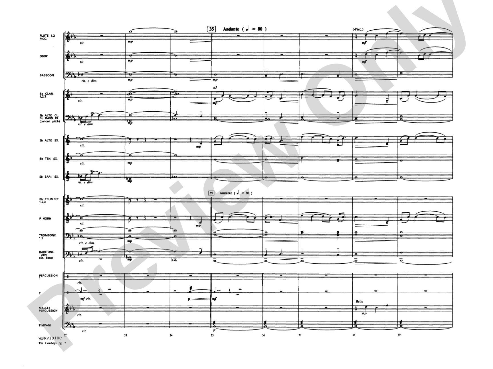The Cowboys: Concert Band Conductor Score & Parts