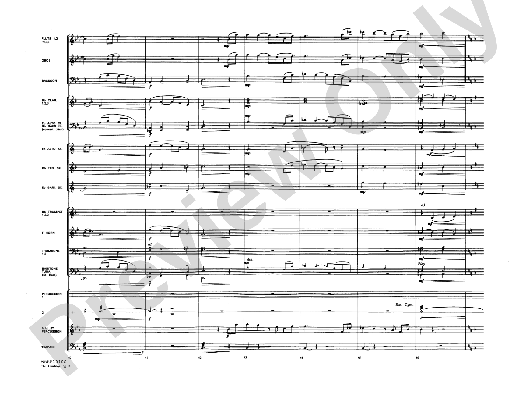 The Cowboys: Concert Band Conductor Score & Parts