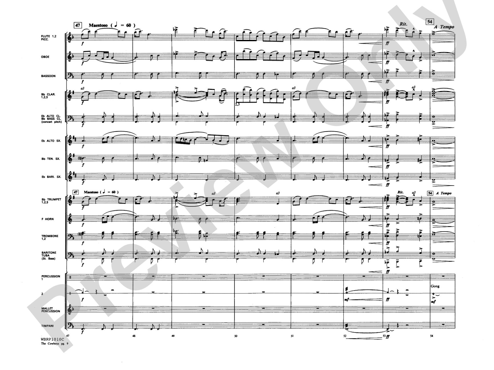 The Cowboys: Concert Band Conductor Score & Parts