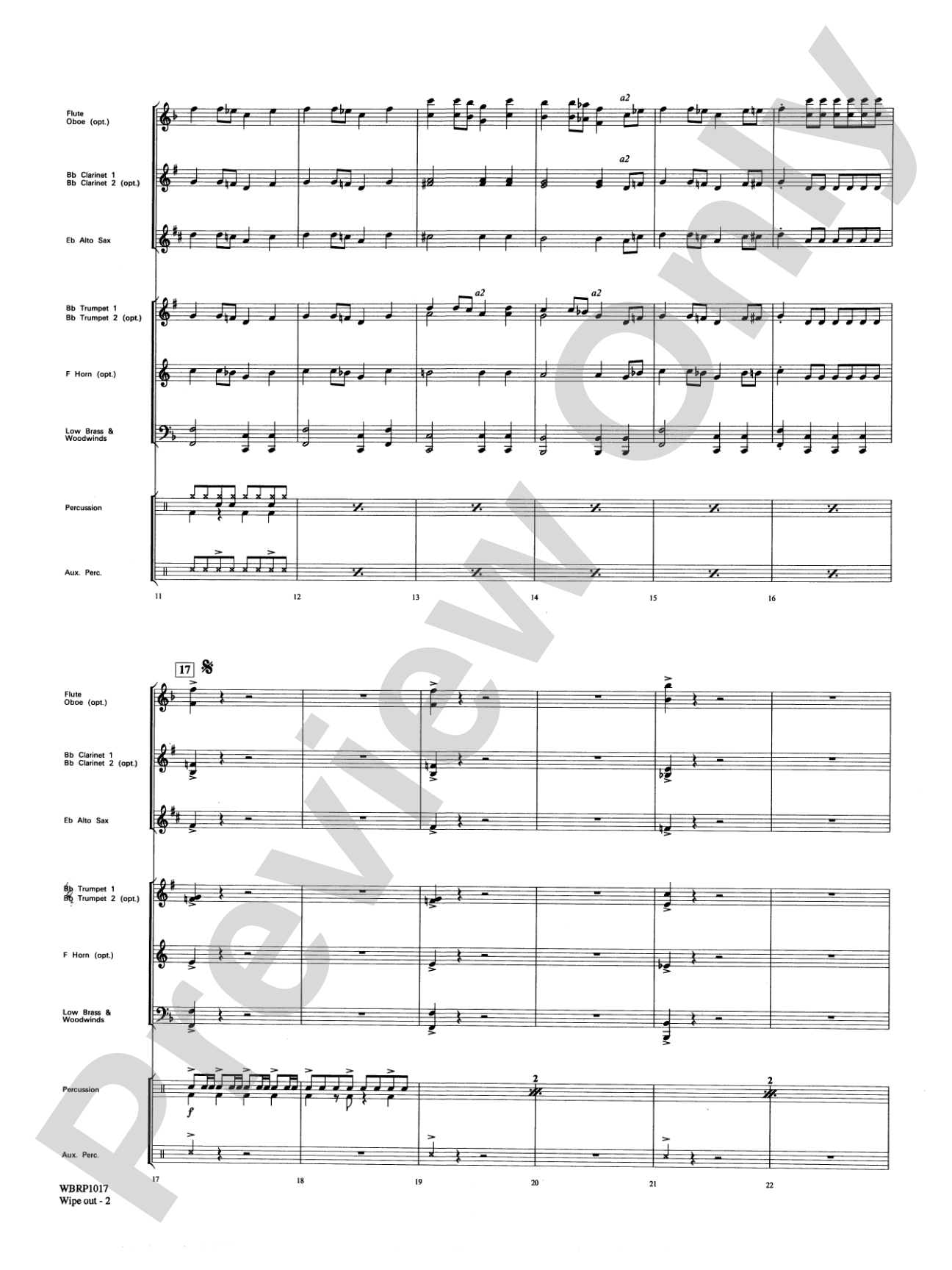 Wipe Out: Concert Band Conductor Score & Parts