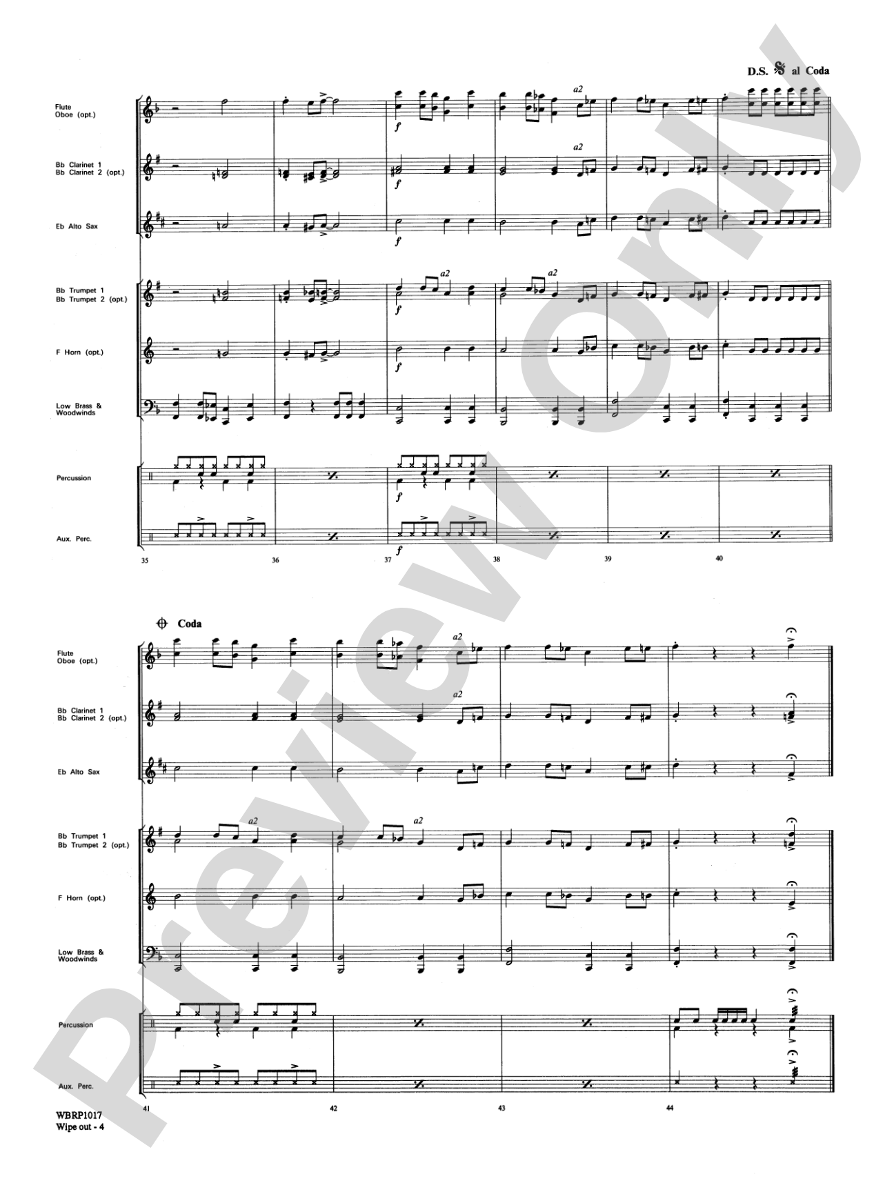 Wipe Out: Concert Band Conductor Score & Parts