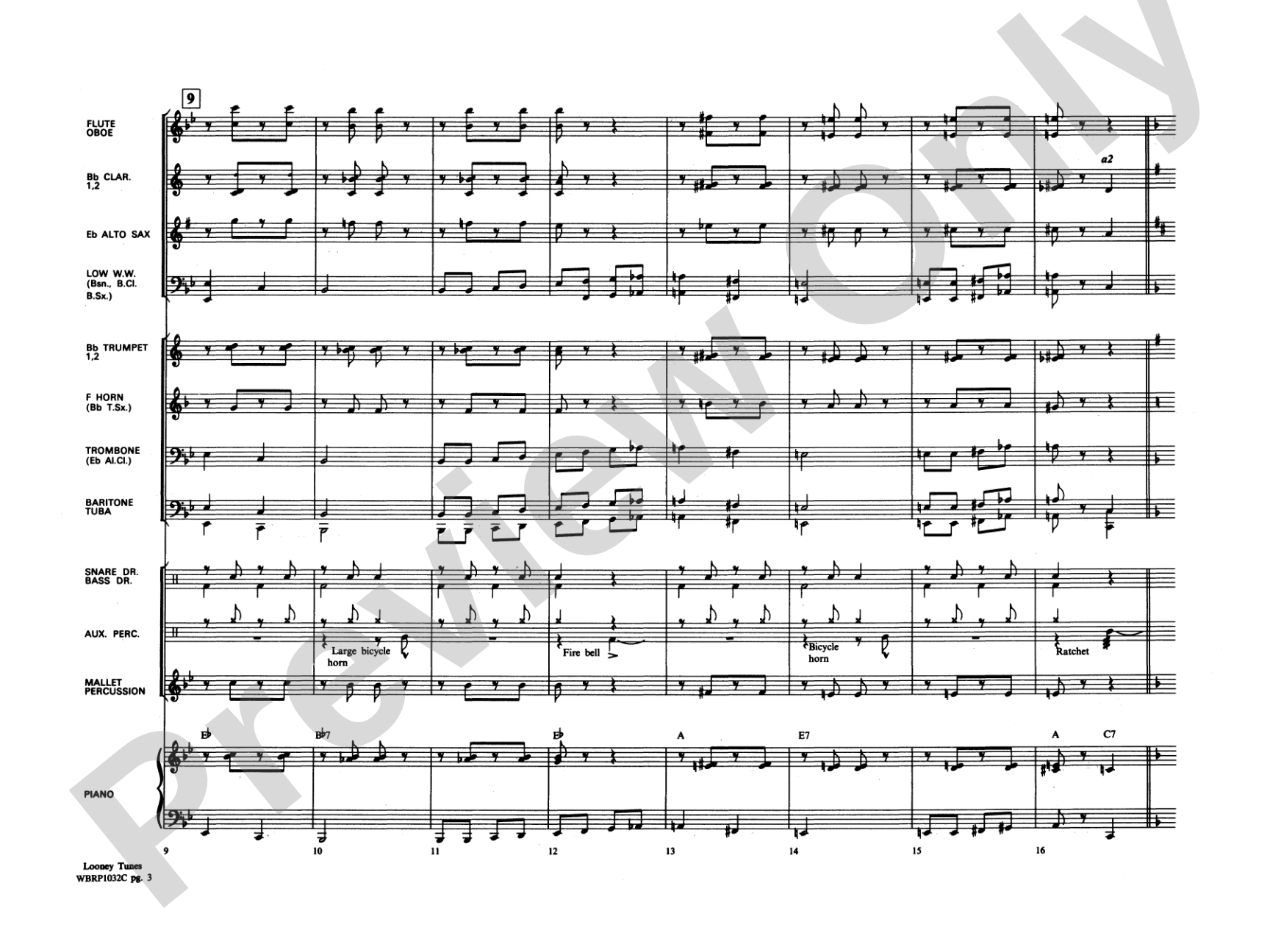 Looney Tunes: Concert Band Conductor Score & Parts