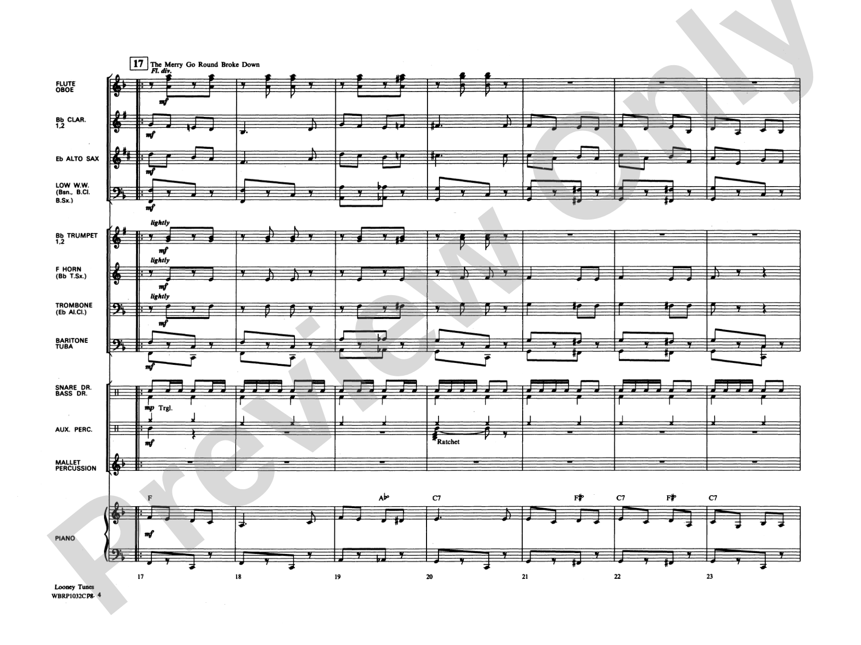 Looney Tunes: Concert Band Conductor Score & Parts