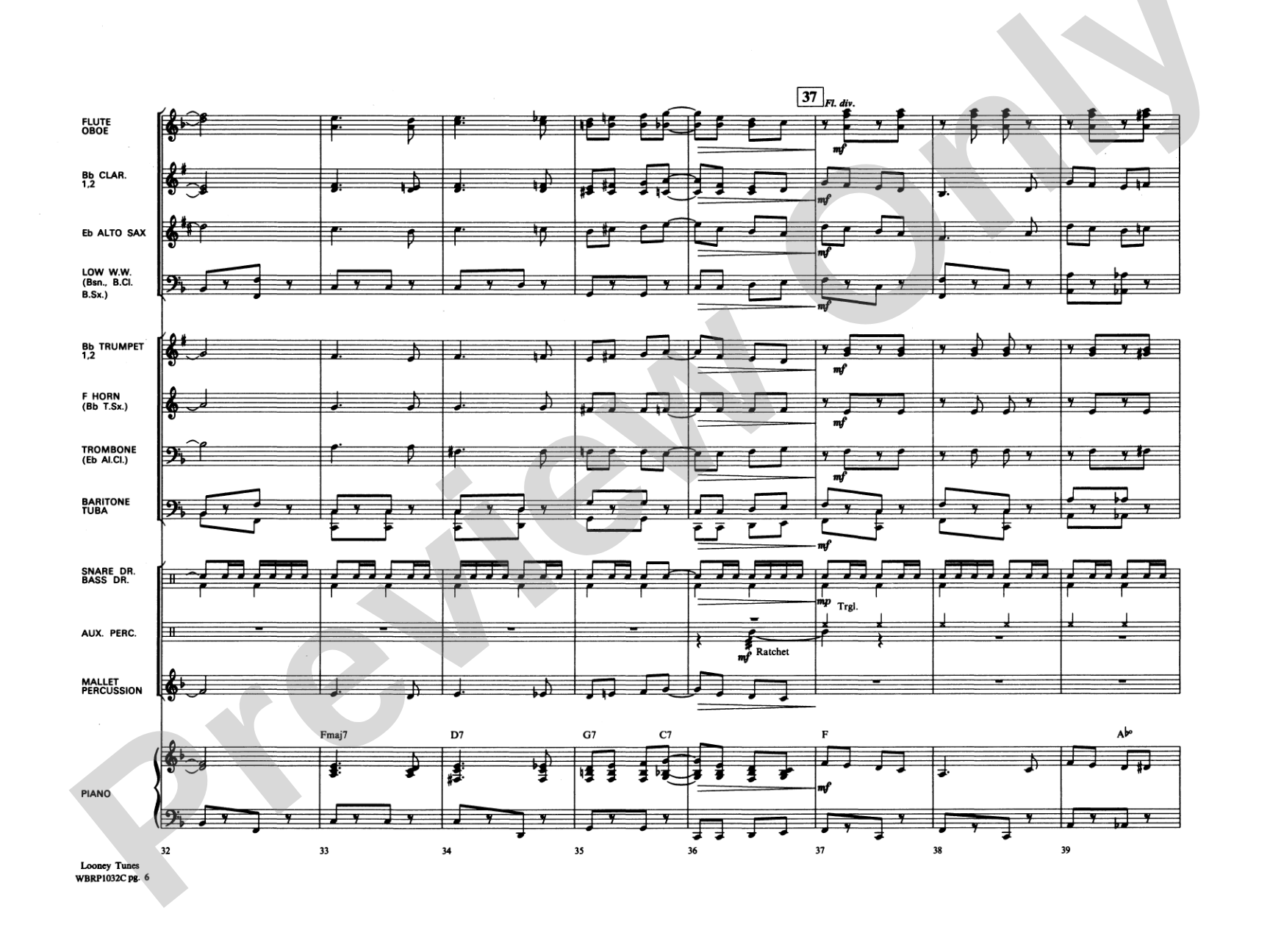 Looney Tunes: Concert Band Conductor Score & Parts