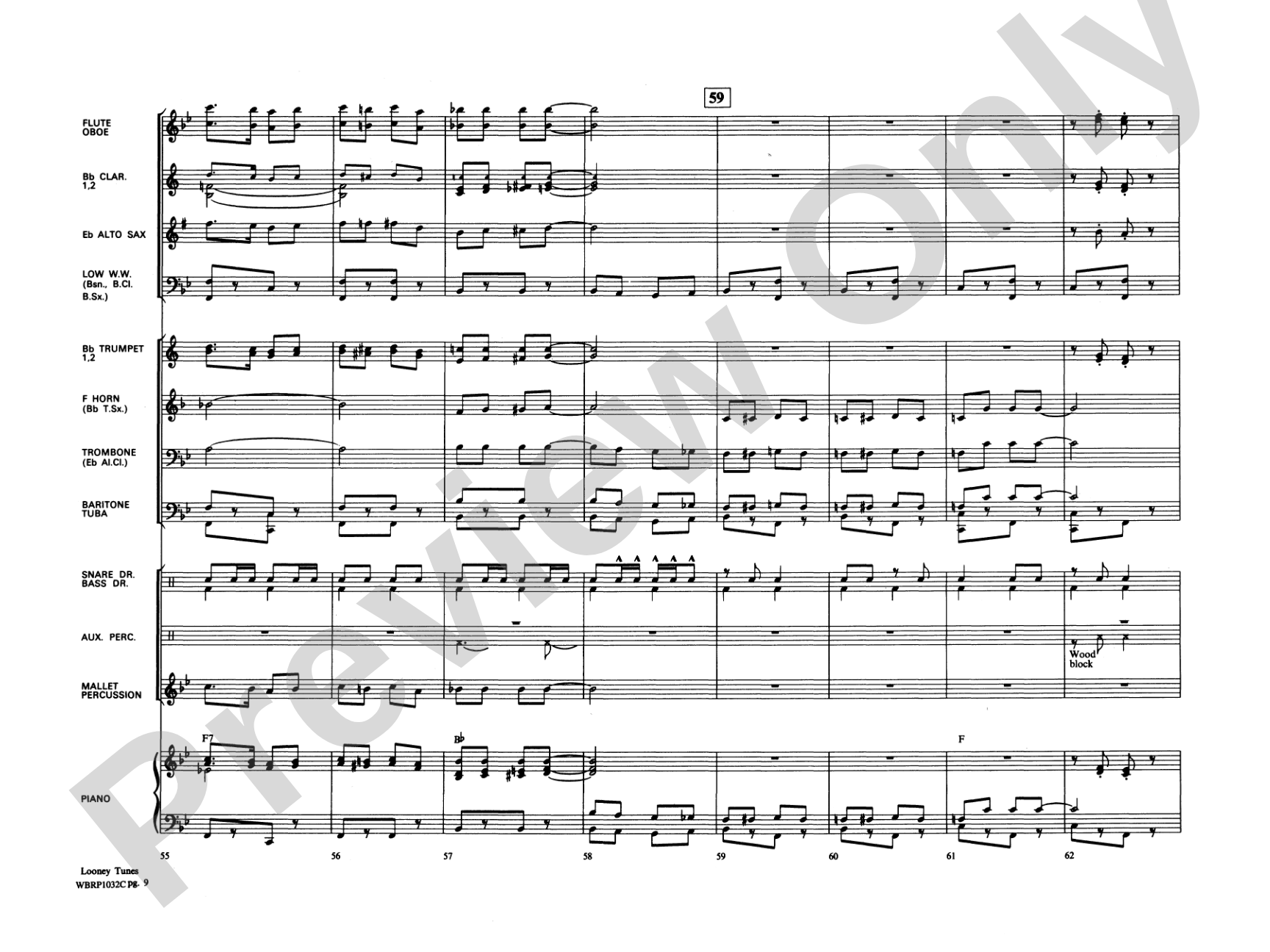 Looney Tunes: Concert Band Conductor Score & Parts