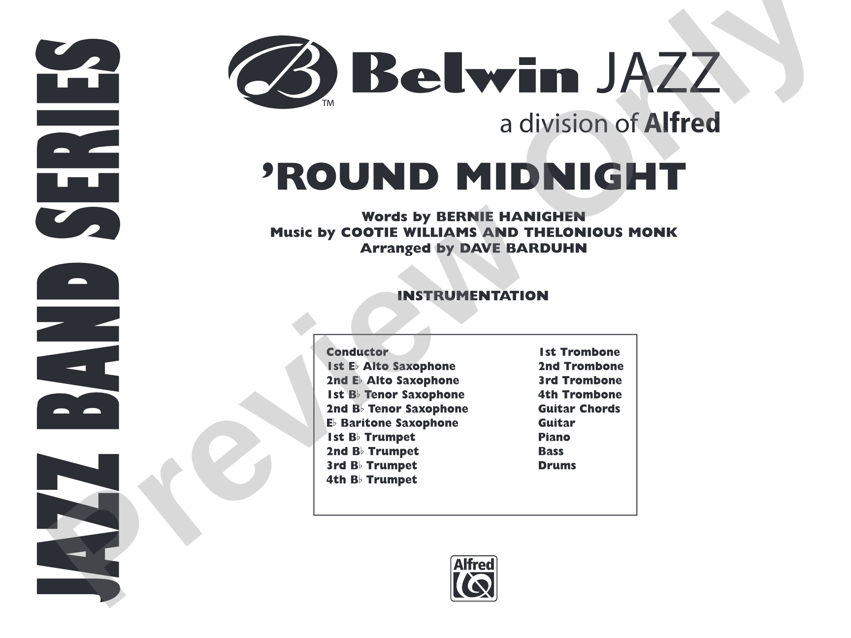 'Round Midnight: Jazz Ensemble Conductor Score & Parts
