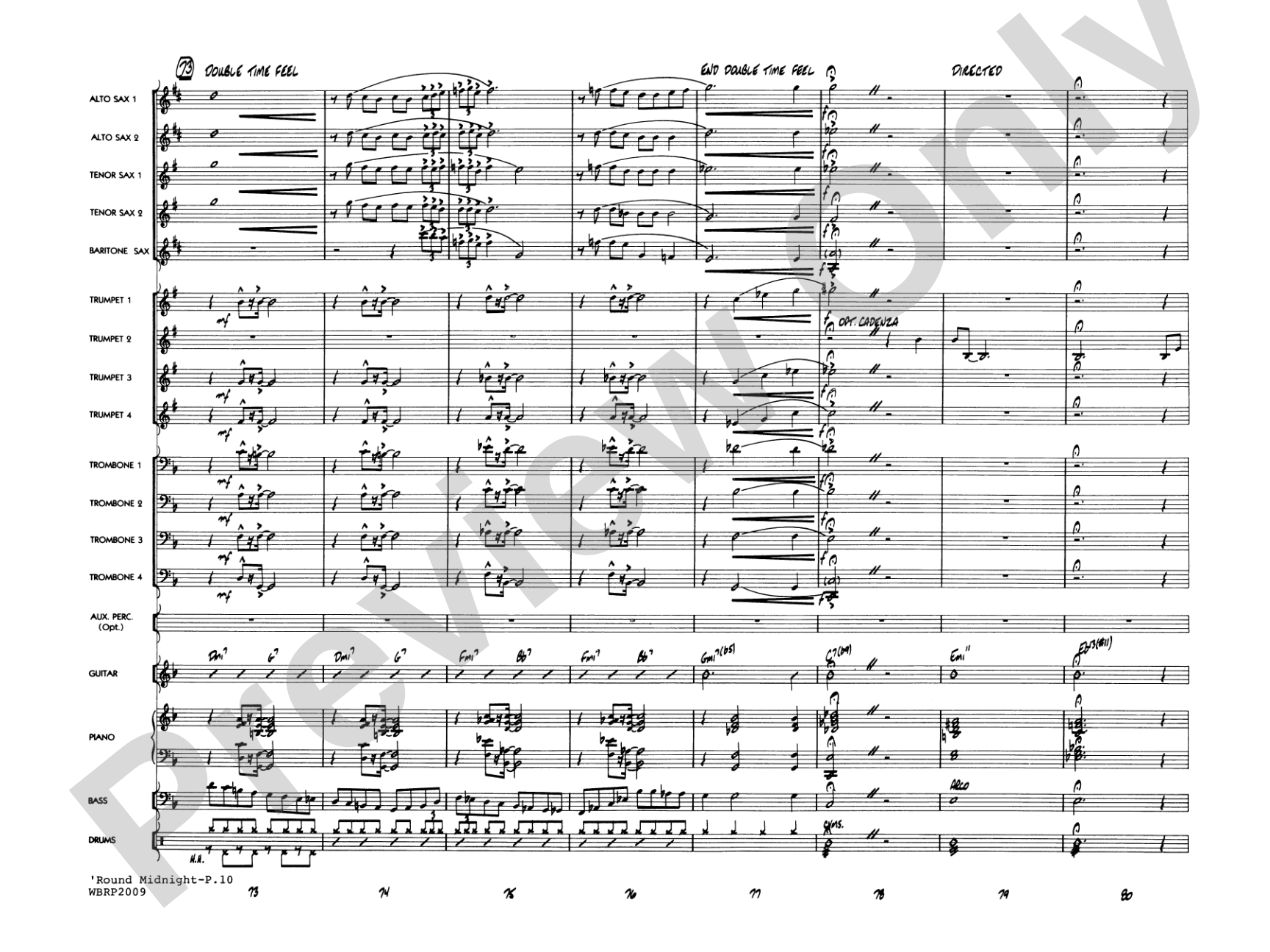 'Round Midnight: Jazz Ensemble Conductor Score & Parts
