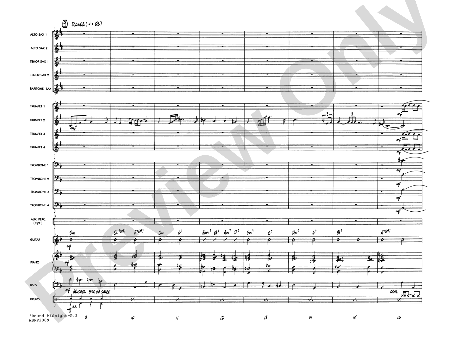'Round Midnight: Jazz Ensemble Conductor Score & Parts