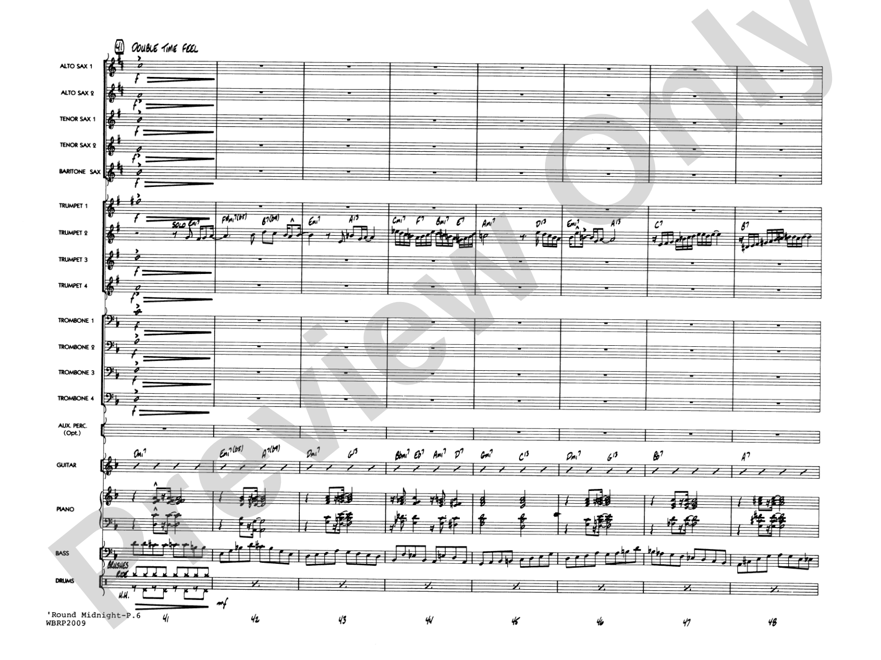 'Round Midnight: Jazz Ensemble Conductor Score & Parts